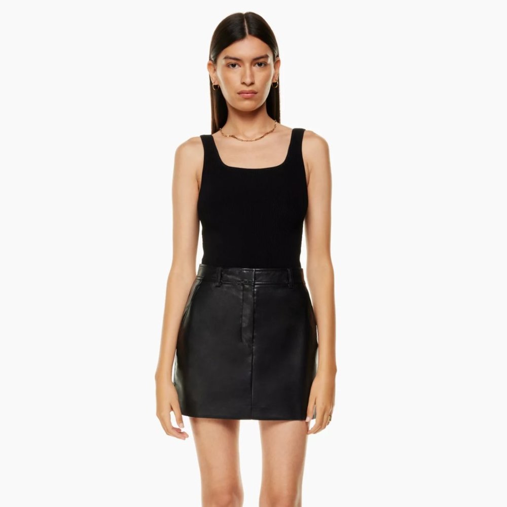 Aritzia | Babaton Sculpt Knit Squareneck Tank (Black)